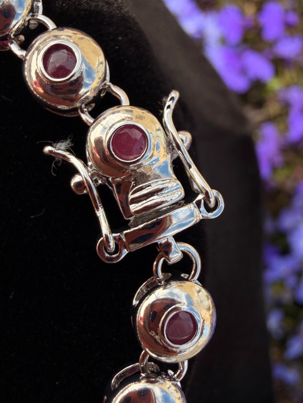 8.00 CTW AA Ruby 18K White Gold Plated Designer Bracelet 7 Inc - Picture 3 of 12